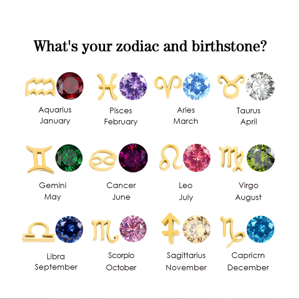 Zodiac Gemstone Pendant Necklace