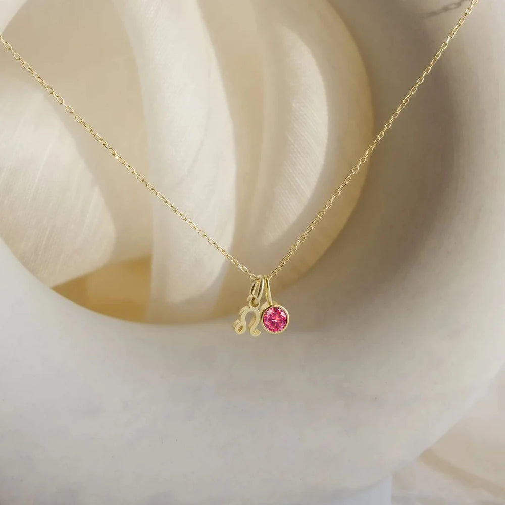 Zodiac Gemstone Pendant Necklace