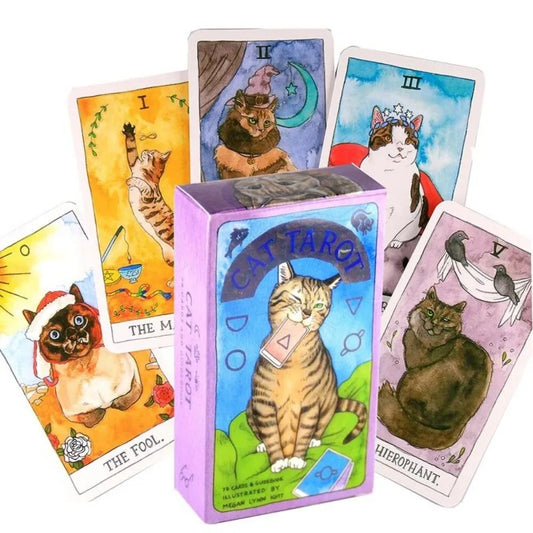 10.6*6.5cm Cat Tarot: 78 Cards (Whimsical and Humorous Tarot Deck, Stocking Stuffer for Kitten Lovers)